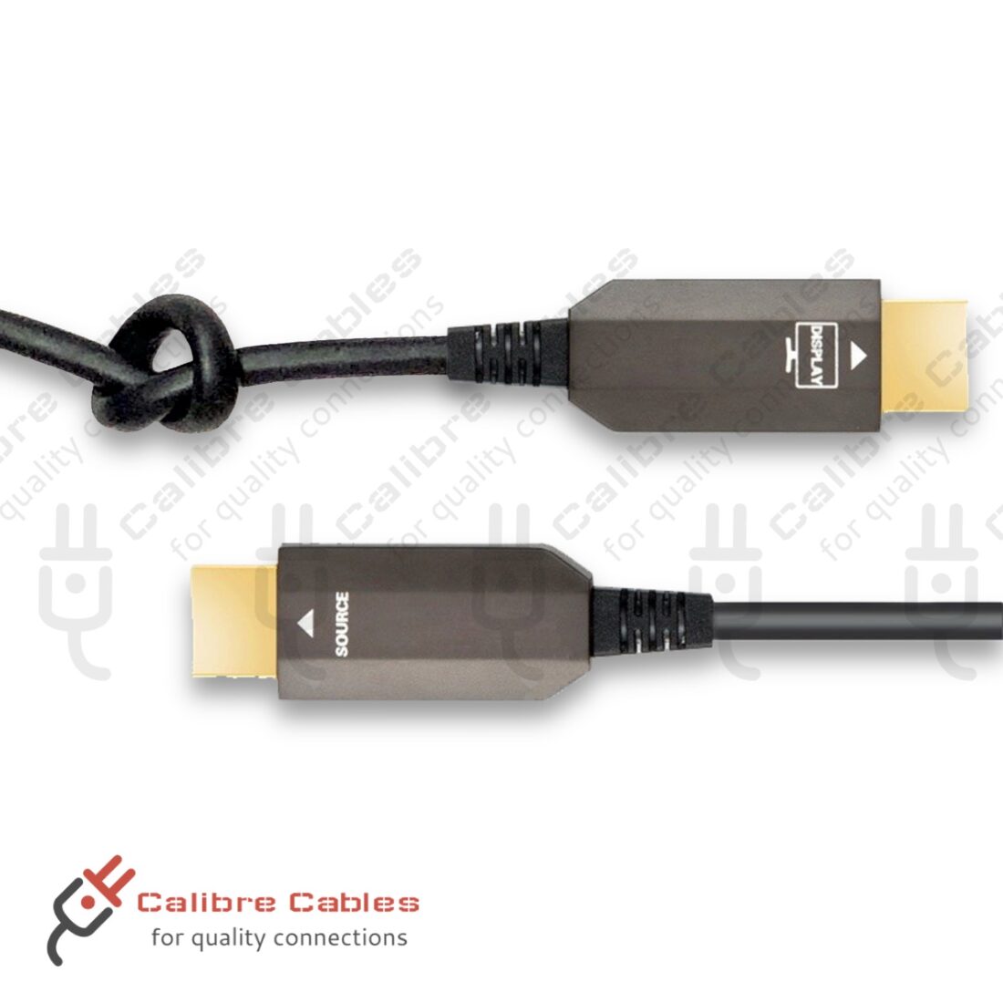 HDMI fibre optic cable knotted
